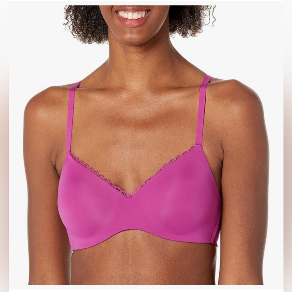 Maidenform Women's Semi Embellished Life Wire-Free Bra Size Large Razzleberry